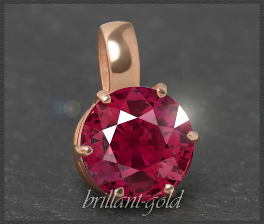 Rubin Anhänger mit 3,55ct, 585 Rotgold, Gleiter